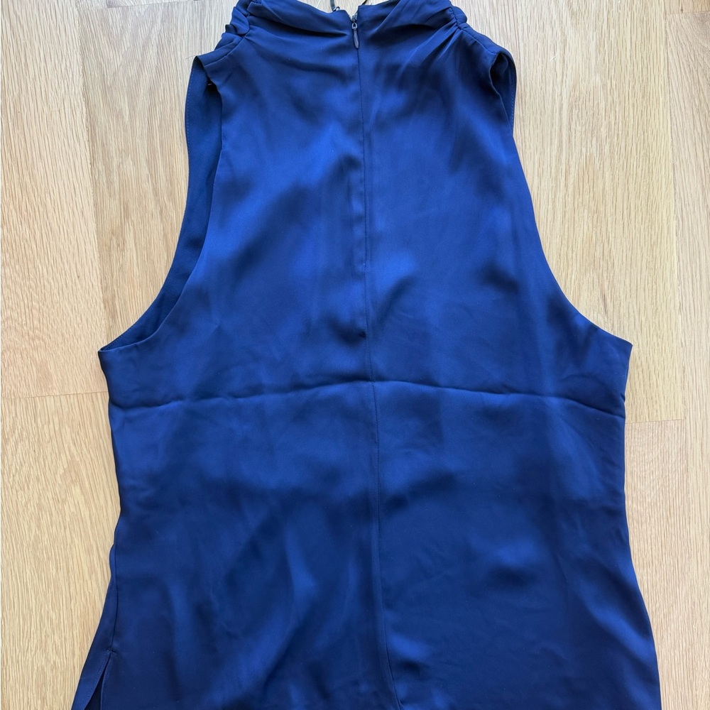 House of Harlow 1960 high neck back zip flattering top royal blue size large - Picture 7 of 7